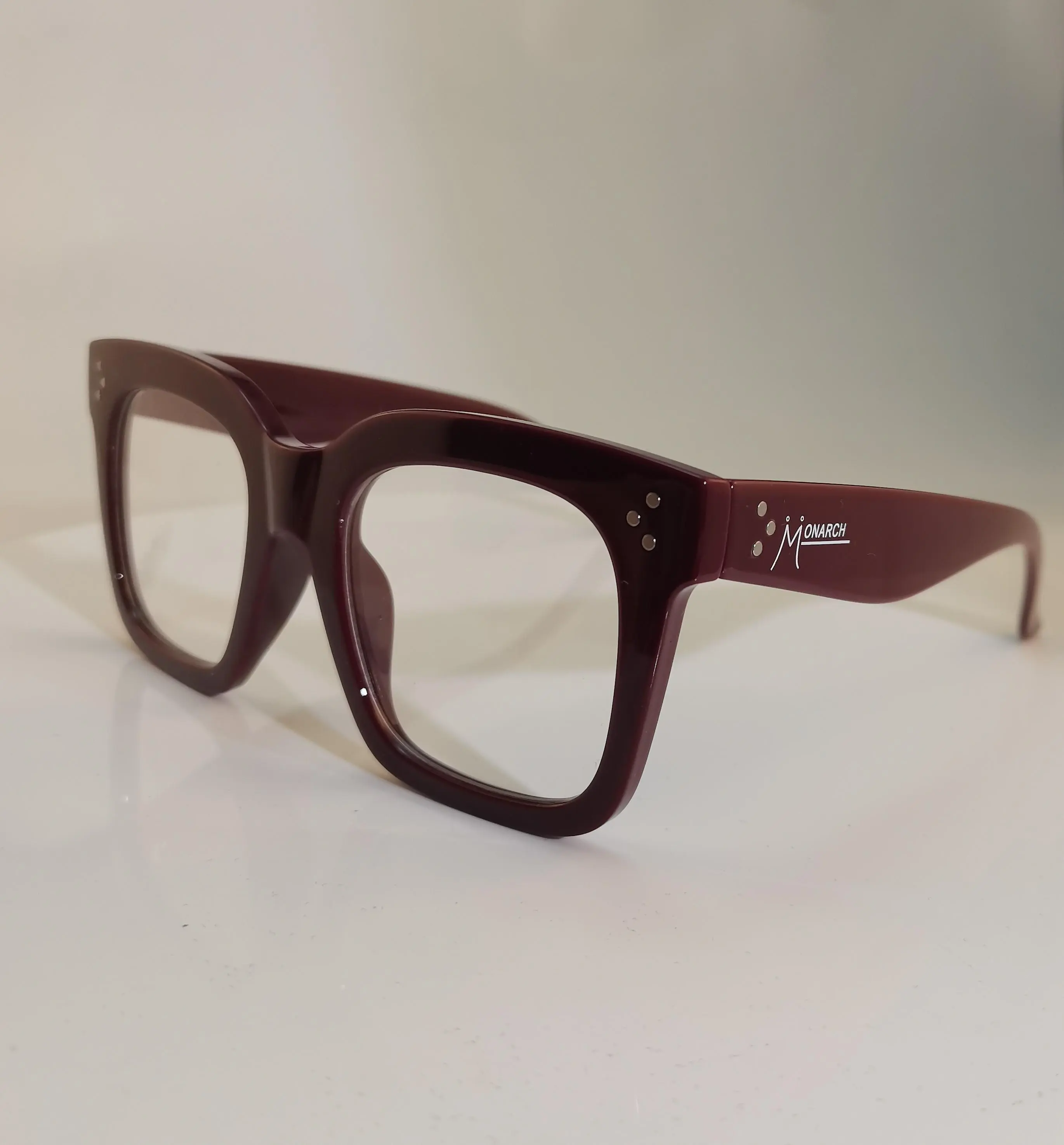 Retro Burgundy Statement Eyeglass Frames - Unisex Full Rim Elegant Style Non-Prescription Plastic Eyewear, Limited Ed. Striking Finish, Solid Frame, High-Quality Materials, Casual All-Season Fashion Accessory, Statement Eyeglass Frames Non-Prescription Gl