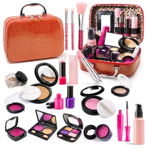 Simulated Makeup Kit for Girls, Play Makeup Set for Kids - Includes Cosmetic Bag for Birthdays and Christmas, Imaginary Makeup Fun for Toddlers and Little Girls Ages 3+