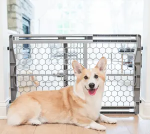 Carlson Pet Products Expandable Pet Gate, 28"-42" Wide X 23" Tall, Pressure Mounted, Gray