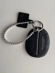Fashion accessory bag pendant bag black lychee pattern key pouch internet-famous mini clutch