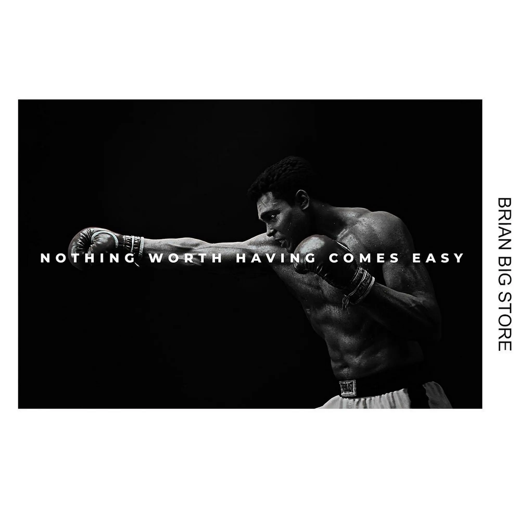 Muhammad Ali Wall Art Motivational Quote Landscape Modern Office Decor Entrepreneur Gift Success Poster Encouragement Saying