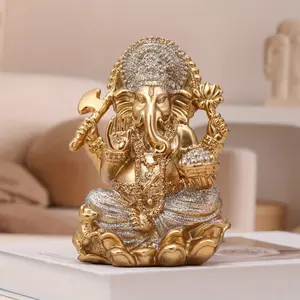 One Piece Of Home Resin Indian Elephant God Ornament, Decorative Ornament, Scene Ornament