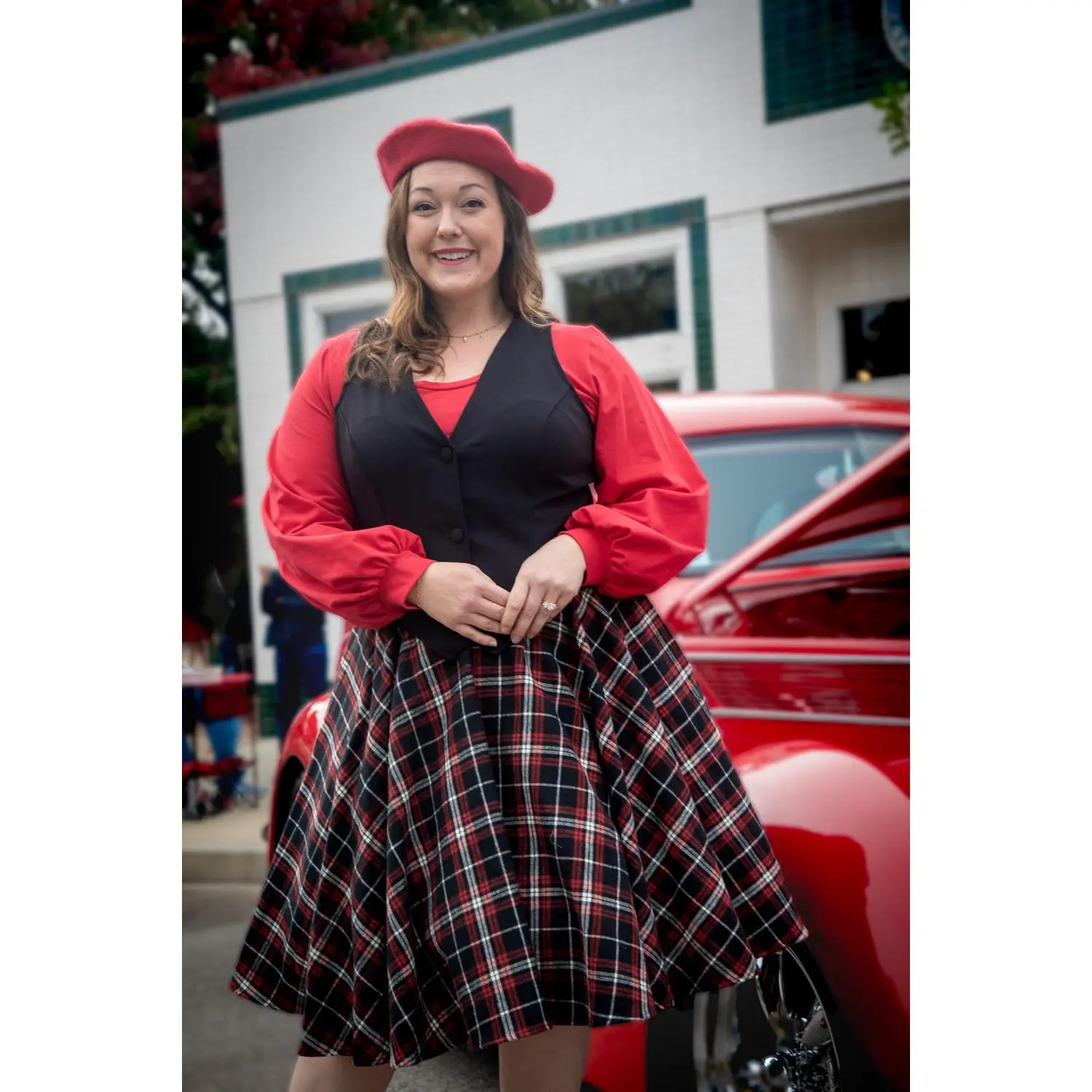 Haute Circle Skirt - Flannel, Black Plaid