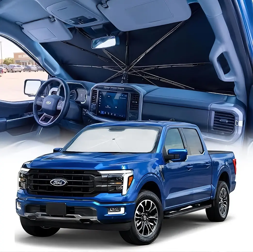 Car Windshield Sun Shade Umbrella, Foldable Front  window   Windshield Sunshade with Storage Bag, Portable Sun Shade for Large Cars, SUVs and Pickup sun umbrella durable