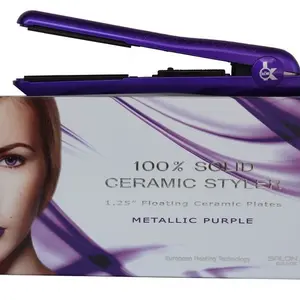 Kor International HSK #61 METALIC PINK CERAMIC HAIR STYLER 1.25" HAIR IRON STRAIGHTENER