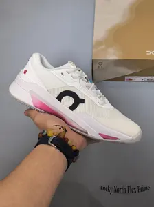 Ombre Pink Accent Fashion Lifestyle Sneakers, White Air-Knit Breath Mesh, Stacked Chunky Smooth White Sole Urban Daily Streetwear Footwear