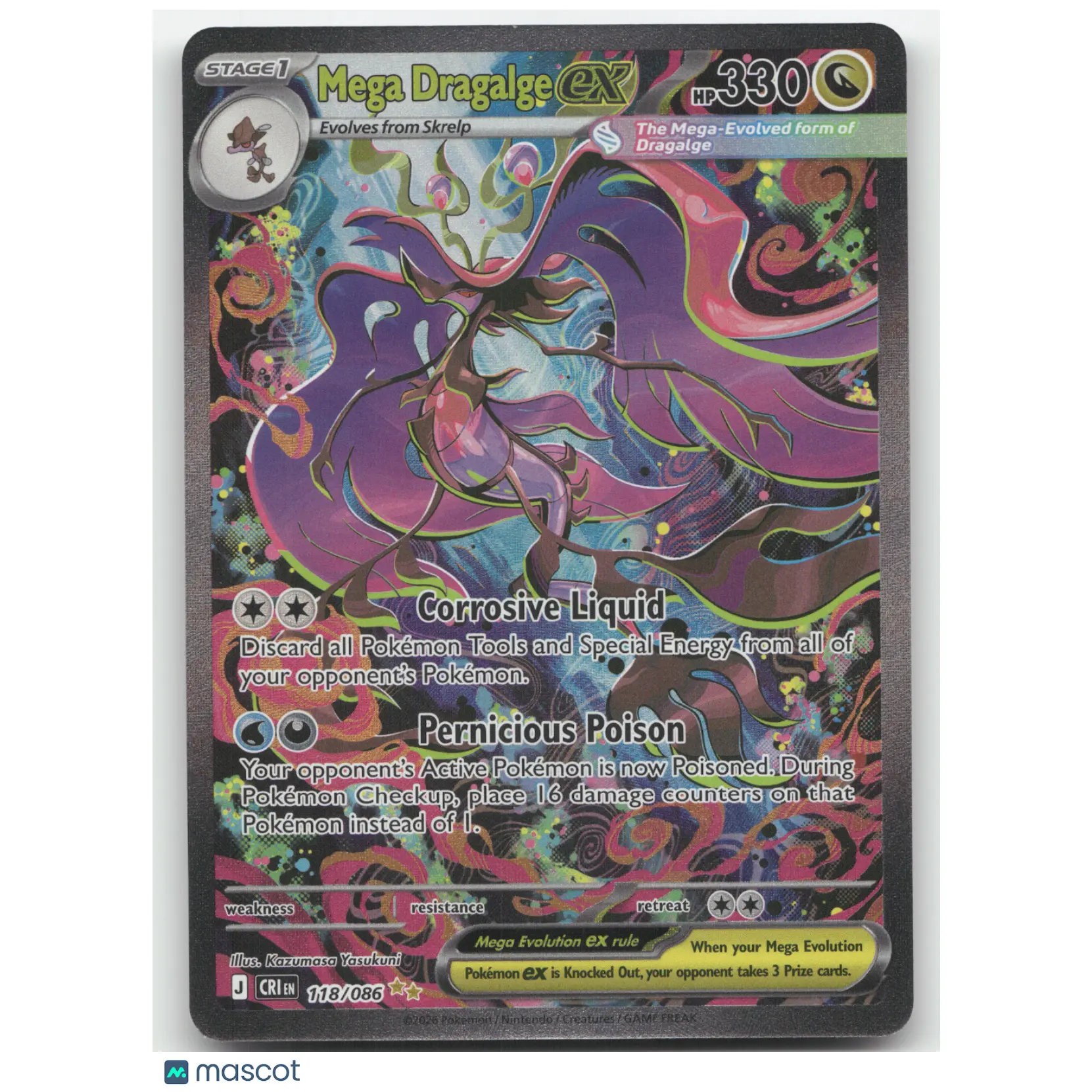 2026 Chaos Rising Mega Dragalge ex Secret Rare #118/086