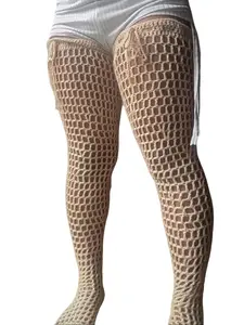 Crochet Thigh-High Socks Comfortable Style & Elegance Soft Breathable Fabric for Everyday Outfit