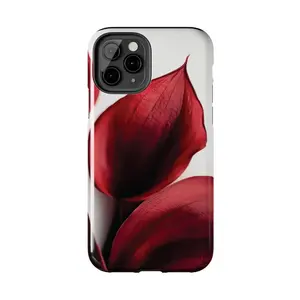 Durable Shockproof Silicone Red Calla Lily Botanical Art Phone Case - Protective Casing with Impact Resistance for Smartphones