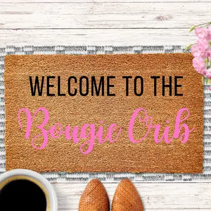 Welcome To The Bougie Crib Mat, Pink Mat, Bougie Crib, Welcome Mat, Girly Doormat, Cute Doormats, Funny Doormat,Housewarming Gift,Girls Dorm