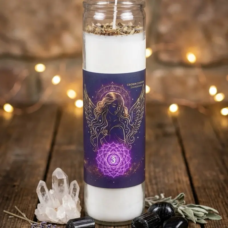Crown Chakra Scented Candle, Home Decor Accent for Relaxation, Home Supplies Centerpiece