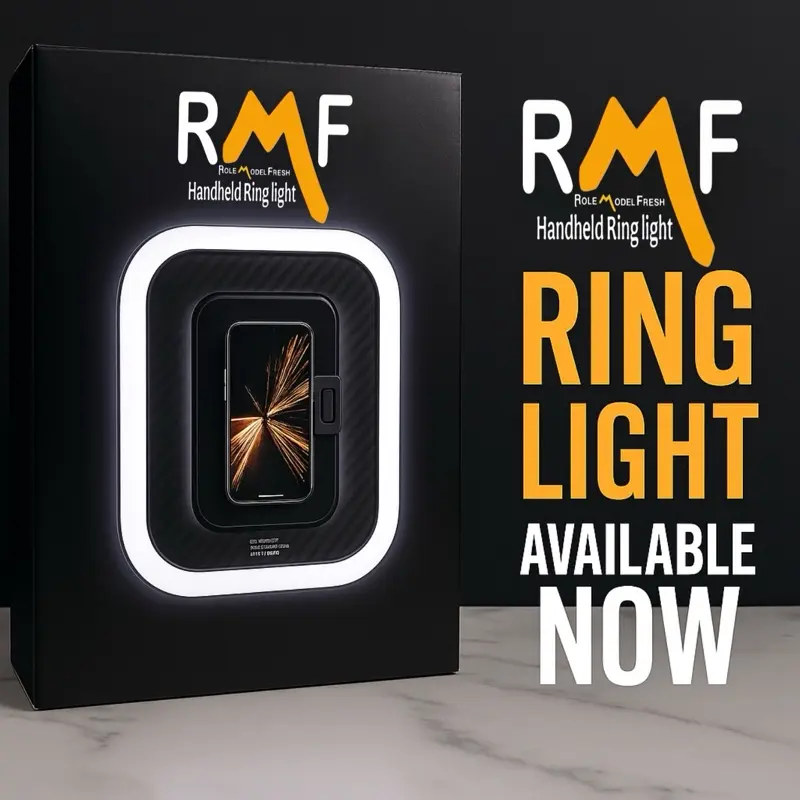 RMF Handheld Ring Light Bundle The RMF Handheld Ring Light Bundle is the ultimate all-in-one setup for content creators, streamers, and beauty lovers. Designed for convenience and portability, this cordless ring light ensures flawless lighting anywhere.
