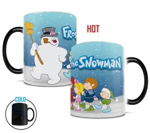 212 MAIN Heat-Reveal Heat-Sensitive Ceramic Coffee Mug - 11oz, Frosty the Snowman & Kids Printed, Washable Kitchenware Drink Cup