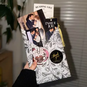 Inside Job Deluxe Swag Pack (signed paperback, character art, and bookish goodies)