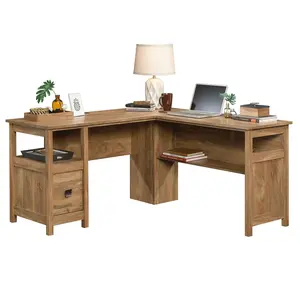 Sauder Cannery Bridge L-Shaped Desk with File Drawer & Open Shelves for Home Office & Remote Work
