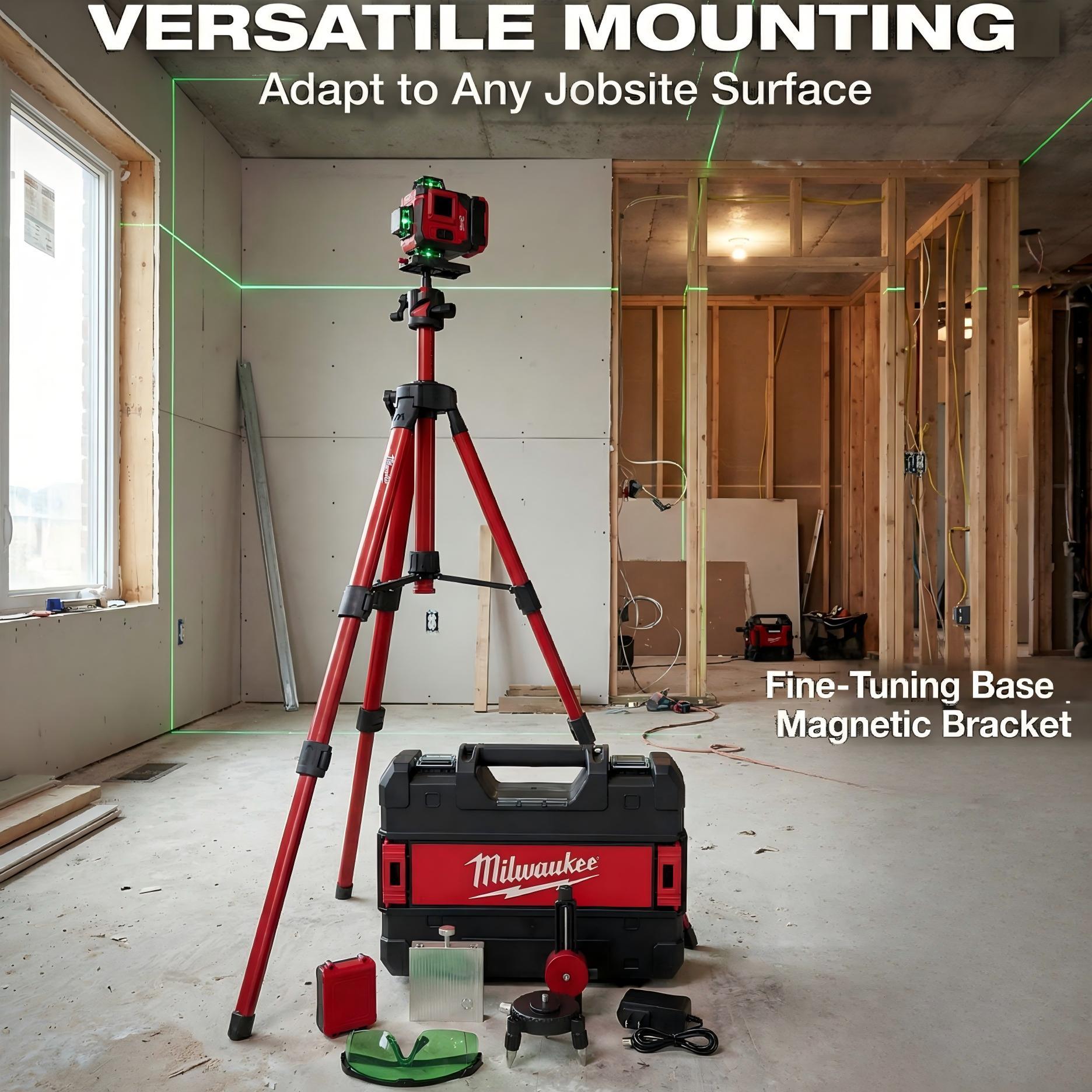 Milwaukee - horizontal and vertical cross kit 360  level with tripod 16 lines laser