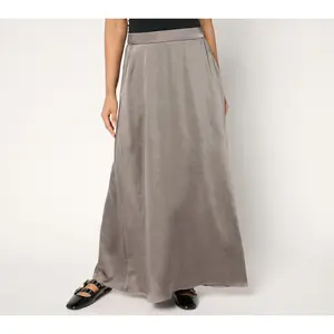 by Stacy London Regular Pull-On Satin Maxi Skirt