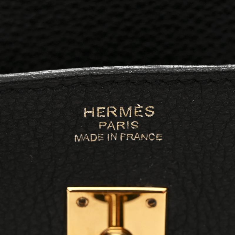 Pre-owned HERMÈS Leather Travel Bags Togo Birkin 25 Black