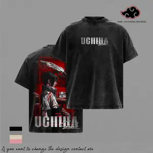Sasuke Uchiha - NRT Anime T-Shirt Vintage Acid Wash Oversized Graphic Tee Streetwear Anime Gift