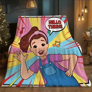 Cartoon Ms Rachel Flannel Blanket, Super Soft Comfortable, Suitable for Sofa and Bed, All Seasons, Travel Camping