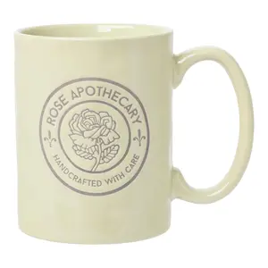 Schitt's Creek "Rose Apothecary" Wax Resist 17 Ounce Ceramic Pottery Mug