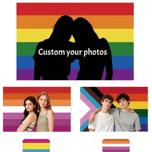 Custom Pride Flag | Personalized LGBT Flag | Upload Your Photo Banner | Lesbian Gay Couple Gift