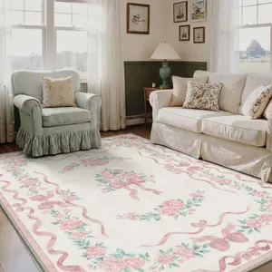 【Summervibes】GENIMO Soft Area Rug – Non-Slip, Pet Friendly, Machine Washable Floor Rug, Home Carpet Perfect for Living Room, Bedroom, Kitchen, Hallway Decor ,ARF025- IN LOVE