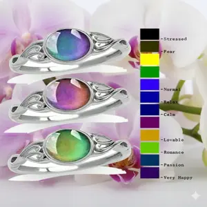 1 elegant heat-sensitive color-changing round ring suitable as a gift for women to wear every day
