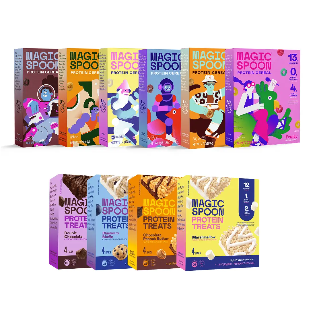 Magic Spoon Ultimate Bundle - 6 boxes of Cereal + 16 Cereal Protein Treats (4 Bo...