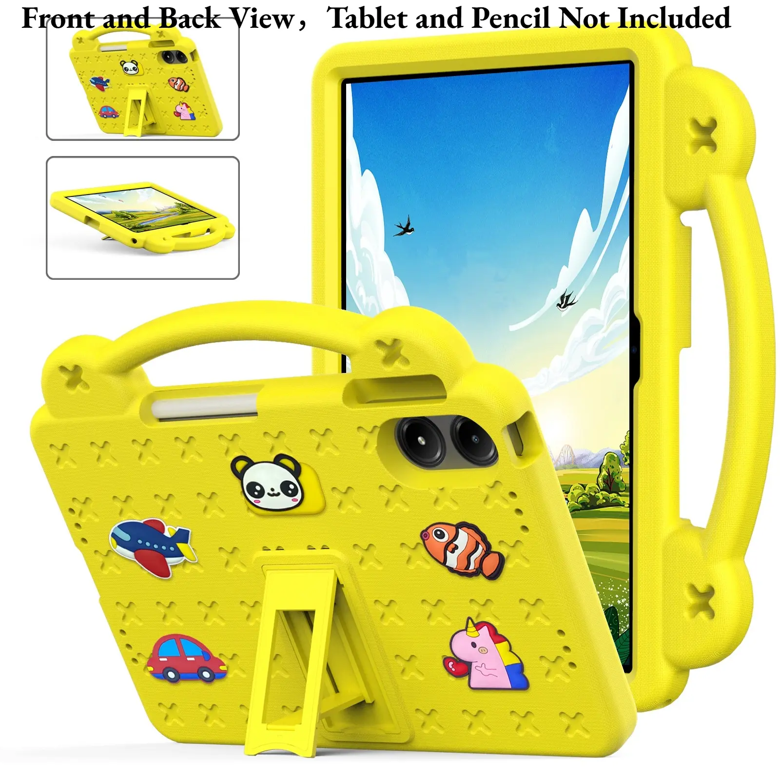 DIY Cute EVA Case for ONN 12.1" Tablet Pro 2024 (Model 100146663) – Kids-Proof Cover w/ Handle & Kickstand Tablet Casing