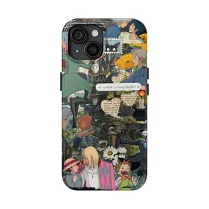 Romantic Ghibli Aesthetic Case For iPhone 17 16 15 14 13 12 11 X 8 – Howl’s Castle and Sky Scene - Studio Ghibli Phone Case