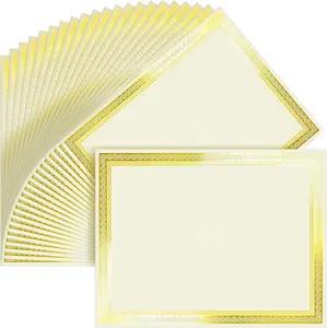 Certificate Papers 50 Sheets Blank Gold Foil Border 8.5x11 for Diploma Certificates Participation Awards