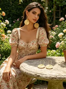 Large, exaggerated round earrings with a retro style Jewelry Fashionable Hoop Earrings Casual Trendy Jewelry
