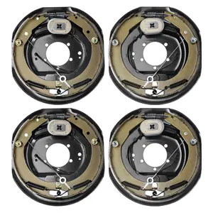 Electric Trailer Brake Assembly 12x2 Inches, 2 Pairs Self-Adjusting Electric Brakes Kit For 7000 Lbs Axle, 5-Hole Mounting, Backing Plates For Braking System Part Replacement (2 Right + 2 Left)