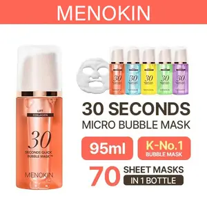 [MENOKIN] 30 Seconds Micro-Bubble Mask, Korean Glass Skin Care Essential, 70 Uses, 3.21 fl.oz, Turkey Neck, Zempic Neck, Tech Neck, Smoker Lines, Smile Lines, 11 Lines, Under-eye Hollows, Forehead Lines, Micro-Bubble Primer, summervibe