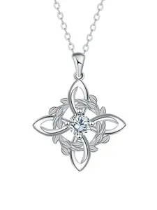 Witches Protection Knot Wreath Necklace for Women, Love Charm Irish Celtic Knot Pendant Necklace, Irish Vintage Necklace Gifts for Women Teens, Charm Necklaces