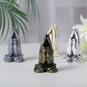 New Vintage Resin Prayer Hands Ornament, Office Living Room Decor, Handmade Craft Gift, Ideal for Opening Ceremony Present