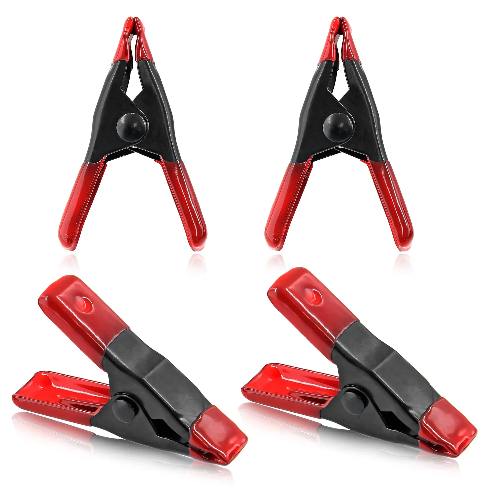 2 Inch 4 Small Spring Clamps  Heavy Duty Clips Metal Clamp Set Mini for Indoor Outdoor Use - Black Thicken Design