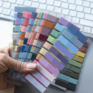 2400 Pieces-12 Styles Adhesive Notepad Set, Morandi Color Index Labels, Transparent Pet Sticky Flags for Office and Study, Soft Retro Colors for Organization, Adhesive Stickers