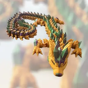 Stunning Articulated Crystal Wolf Dragon | Unique 3D Printed Collectible | Customizable Fantasy Figure | Craft3D By Scotty