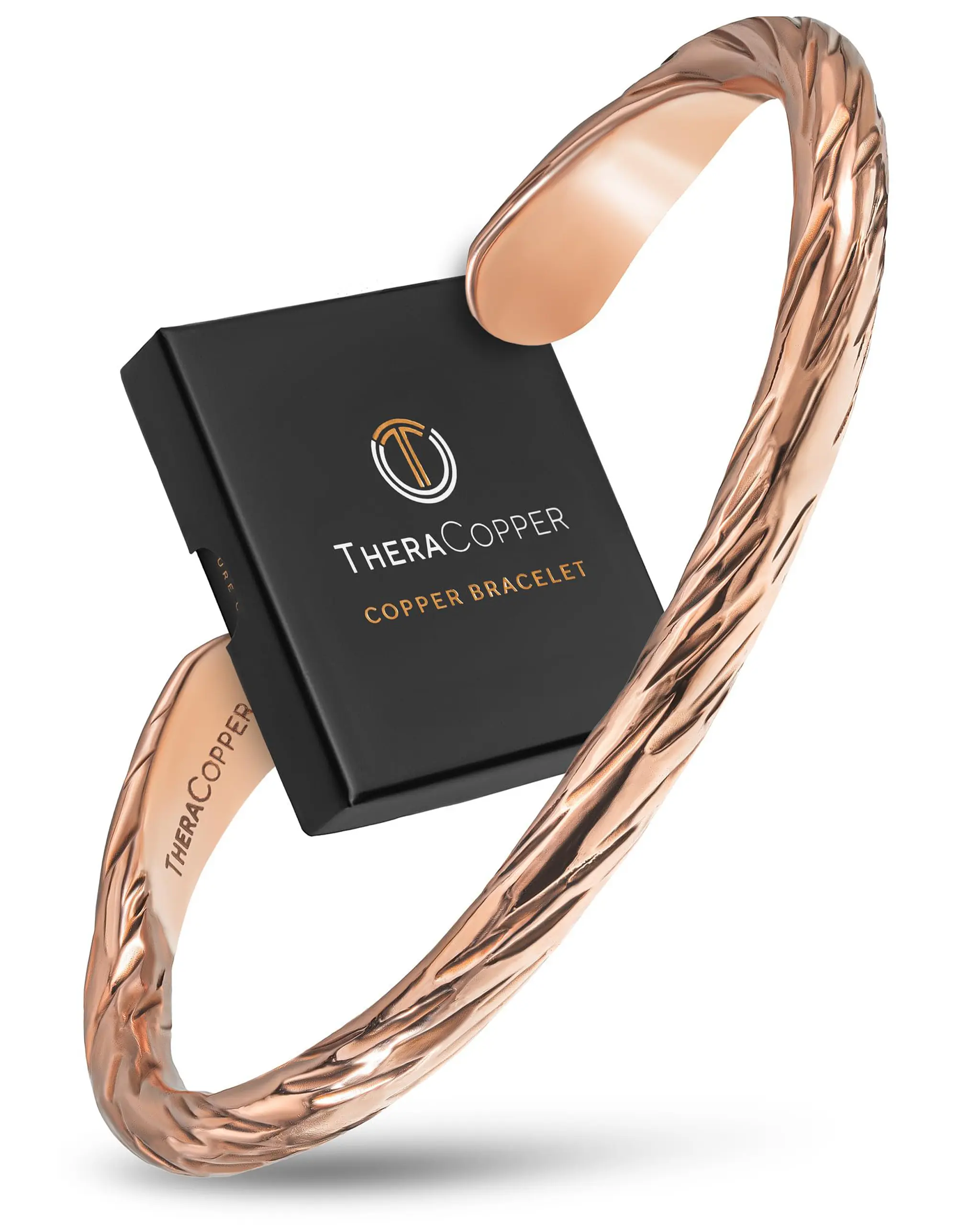 TheraCopper Copper Bracelet for Men & Women (Distressed)  — 100% Pure Copper Bracelets — Raw, Solid & Uncoated Authentic Handmade Tibetan Bracelet Cuff Bangles