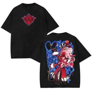 Val x Angel Dust - Hazbin Hotel Wash -Shirt , Back and Front Print, Superhero Fans | Great Gift For Fans graphic tee Cotton Fabric Top Womenswear lover streetwear