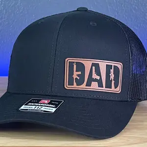 DAD 2A 2nd Amendment Side Leather Patch Hat Black