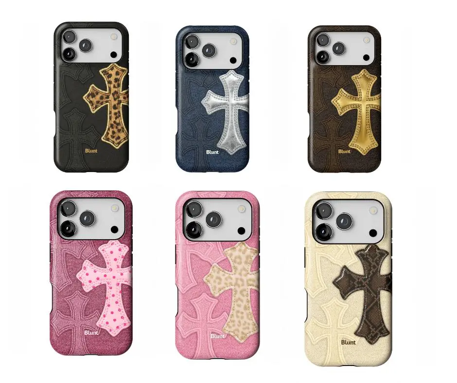 BLUNT Cross iPhone Case | Gothic Cross Aesthetic Phone Case | Luxury Embossed Design | Slim Shockproof Protective Cover | Y2K Street Style | Gift Ready | iPhone 11–17 Series