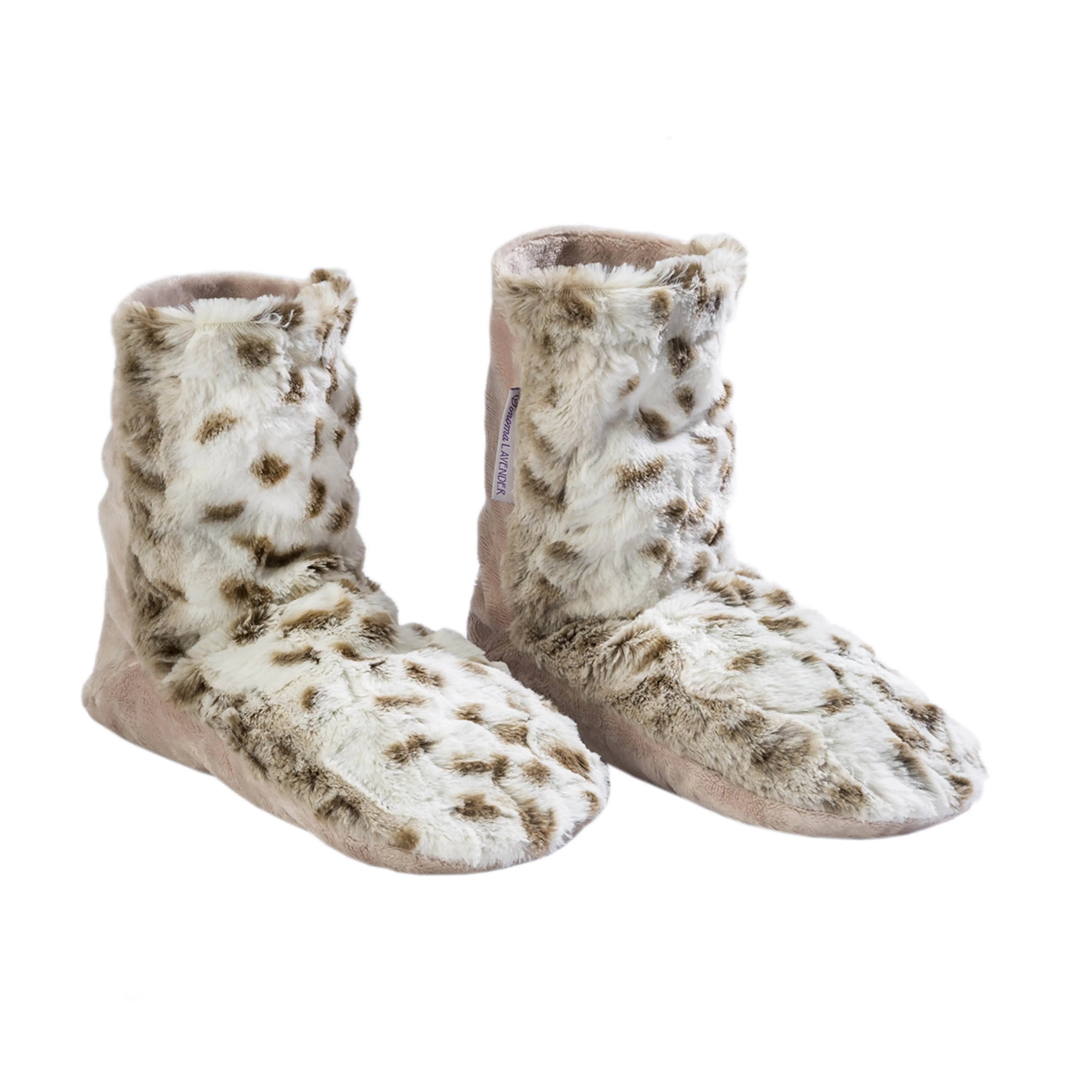 Lavender Spa Booties in Arctic Circle Faux Fur