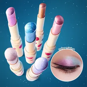 Glossy Water-Based Eyeshadow Stick, Jelly Eye Shadow, Cosmetic, Smooth Application, 6 Colors, Perfect for Daily, Party, Travel Makeup
