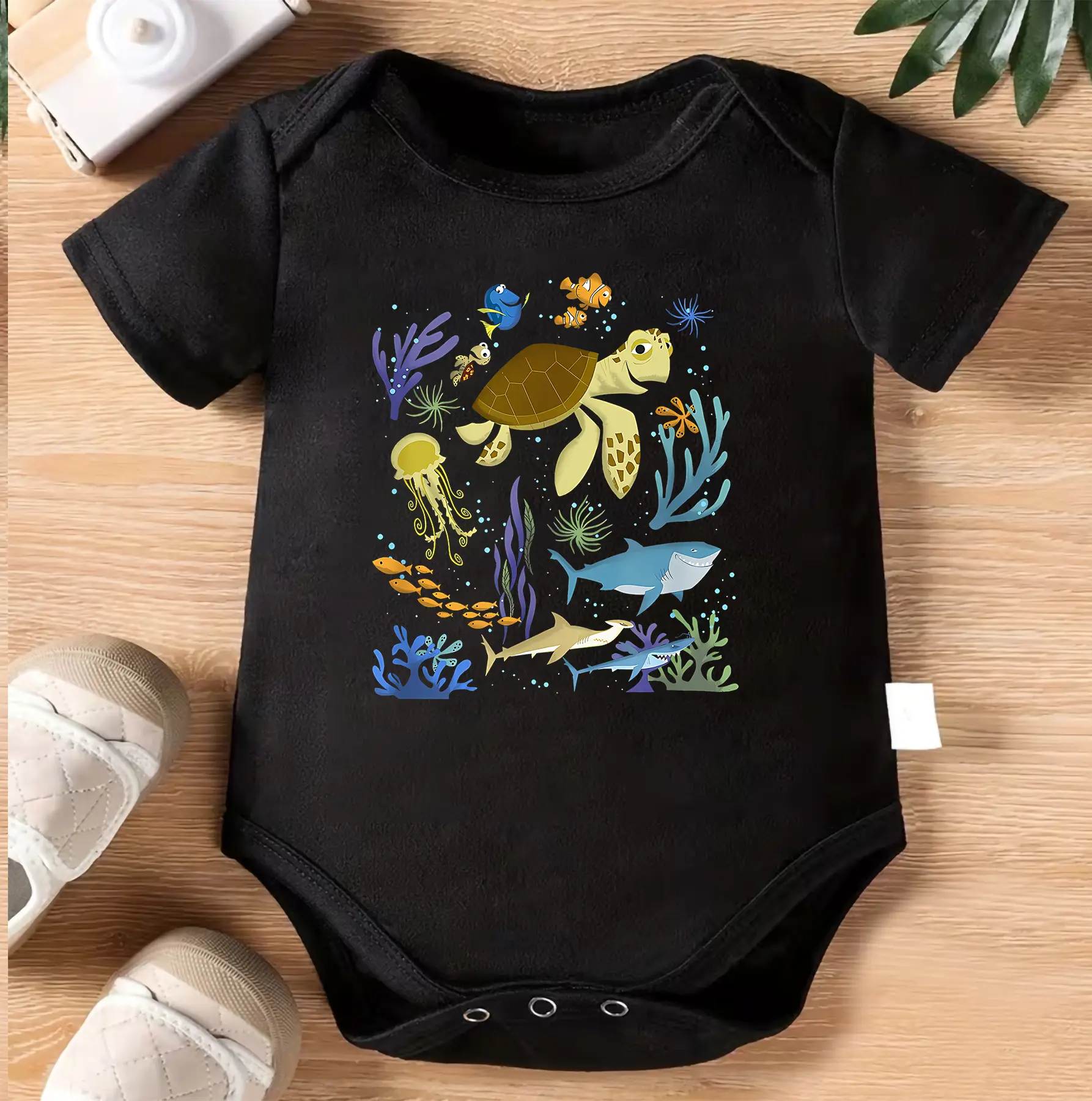 Ocean Animals Baby Bodysuit | Sea Turtle Infant Onesie | Under the Sea Baby Outfit | Marine Life Newborn Romper | Cute Aquarium Baby Clothes | Coastal Baby Shower Gift
