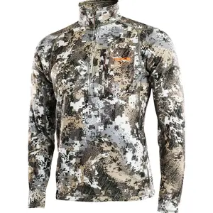 Unisex Camo Fleece Quarter Zip – Oversized Fit Long Sleeve, Warm Breathable Outdoor Pullover