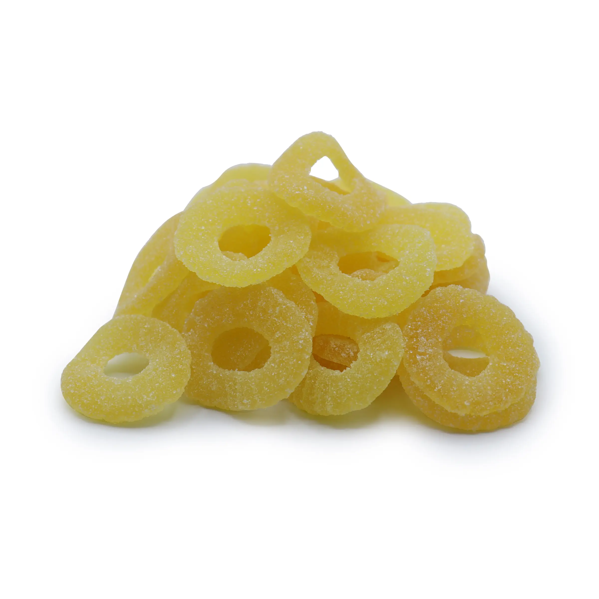 L'Orenta Gummy Pineapple Rings Candy (Sugared) 1 pound Bag Snack Sweet