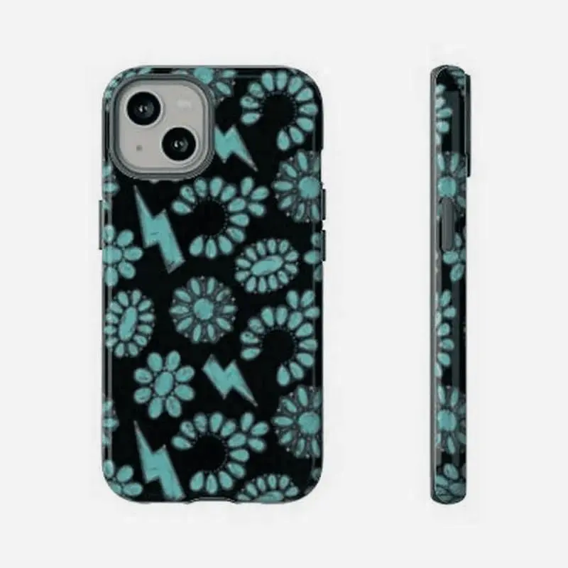 Western Turquoise Tough Phone Cases Multiple Phone Styles Punchy Cowgirl Fashion Case for Gift for All ,phone Case Suitable for Iphone 11/12/13/14/15/16/17 Pro Promax Plus Air